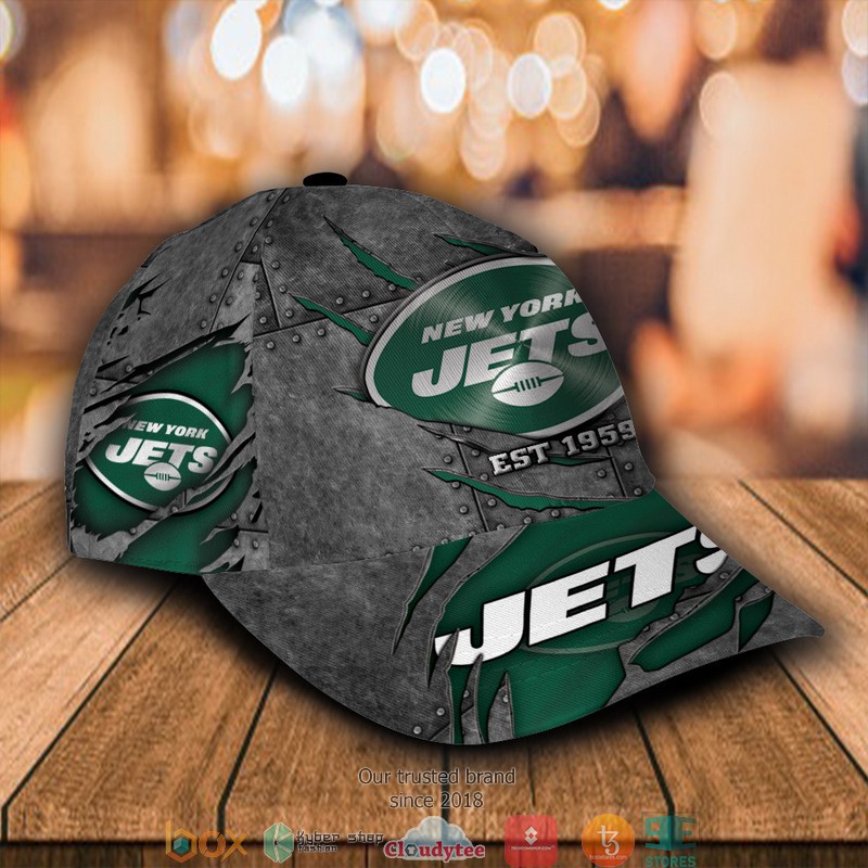 New_York_Jets_Luxury_NFL_Grey_Custom_Name_Cap_1