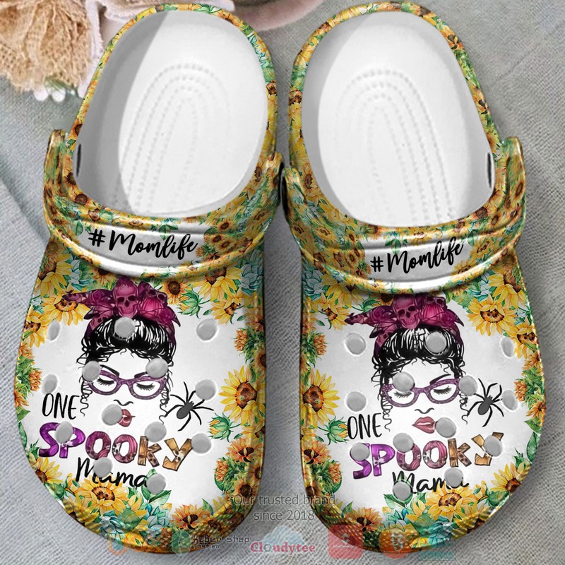 One_Spooky_Mama_Sunflower_Momlife_Crocs_Crocband_Shoes_1