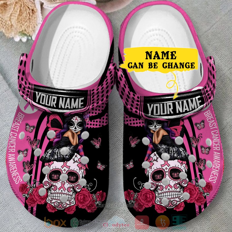 Personalized_Breast_Cancer_Awareness_Sugar_Skull_custom_Crocs_Crocband_Shoes_1_2_3