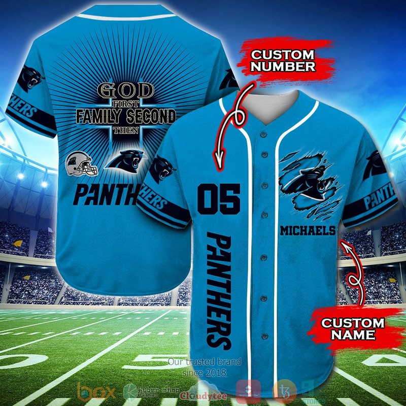 Personalized_Carolina_Panthers_NFL_God_First_Family_Second_then_Baseball_Jersey_Shirt