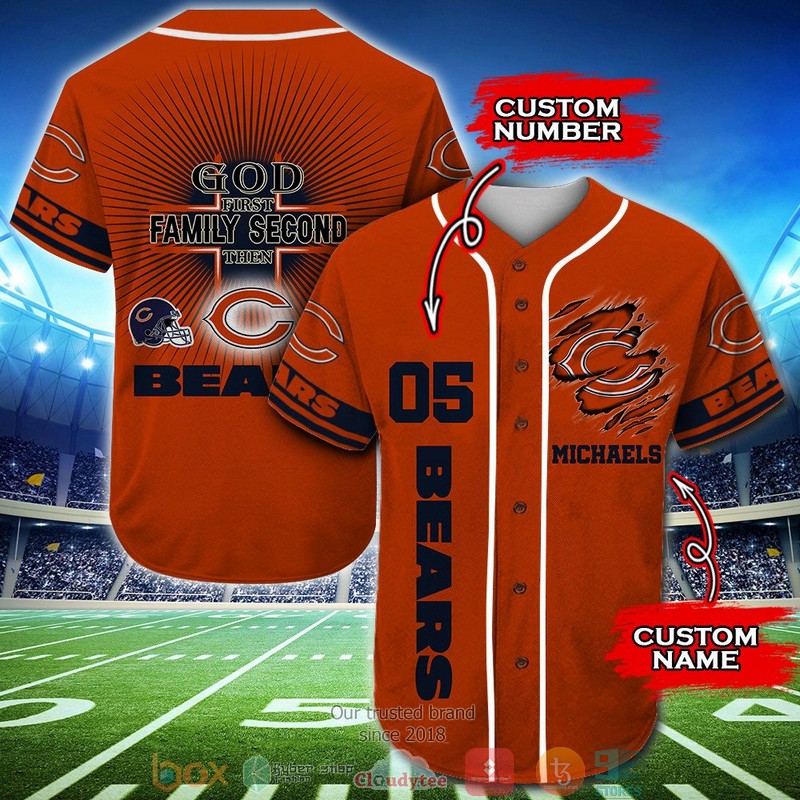 Personalized_Chicago_Bears_NFL_God_First_Family_Second_then_Baseball_Jersey_Shirt