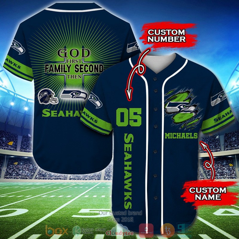 Personalized_Seattle_Seahawks_NFL_God_First_Family_Second_then_Baseball_Jersey_Shirt