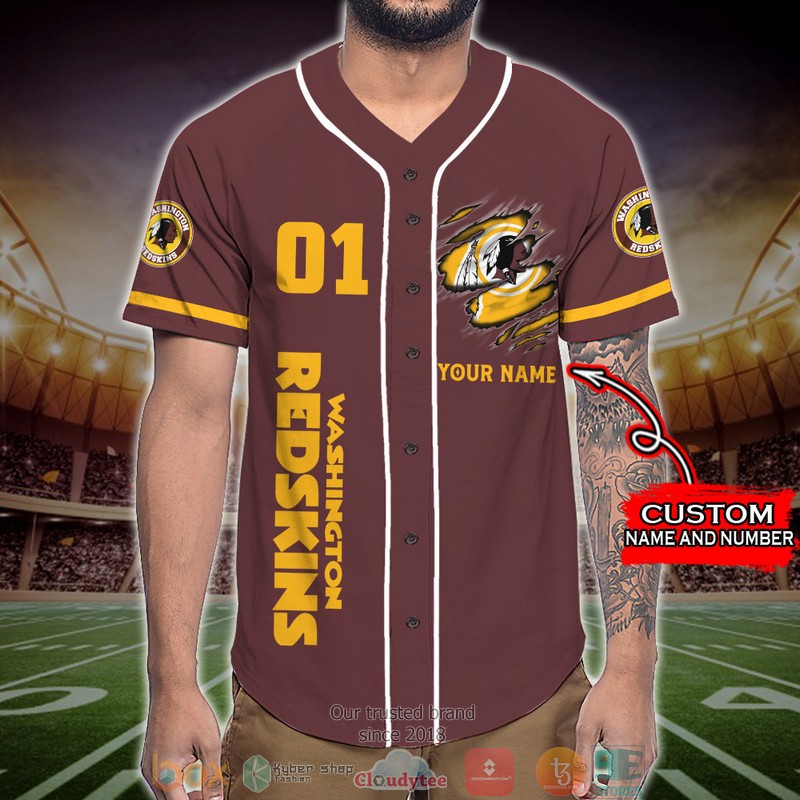 Personalized_Washington_Redskins_NFL_Wings_Skull_Baseball_Jersey_Shirt_1