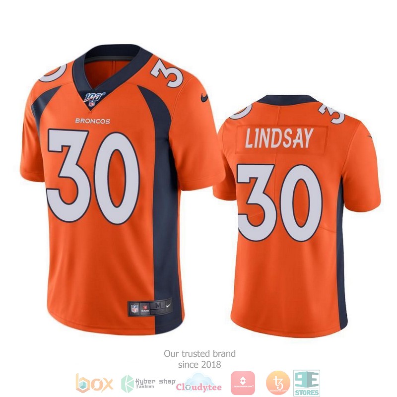 Phillip_Lindsay_Denver_Broncos_100th_Season_Orange_Football_Jersey