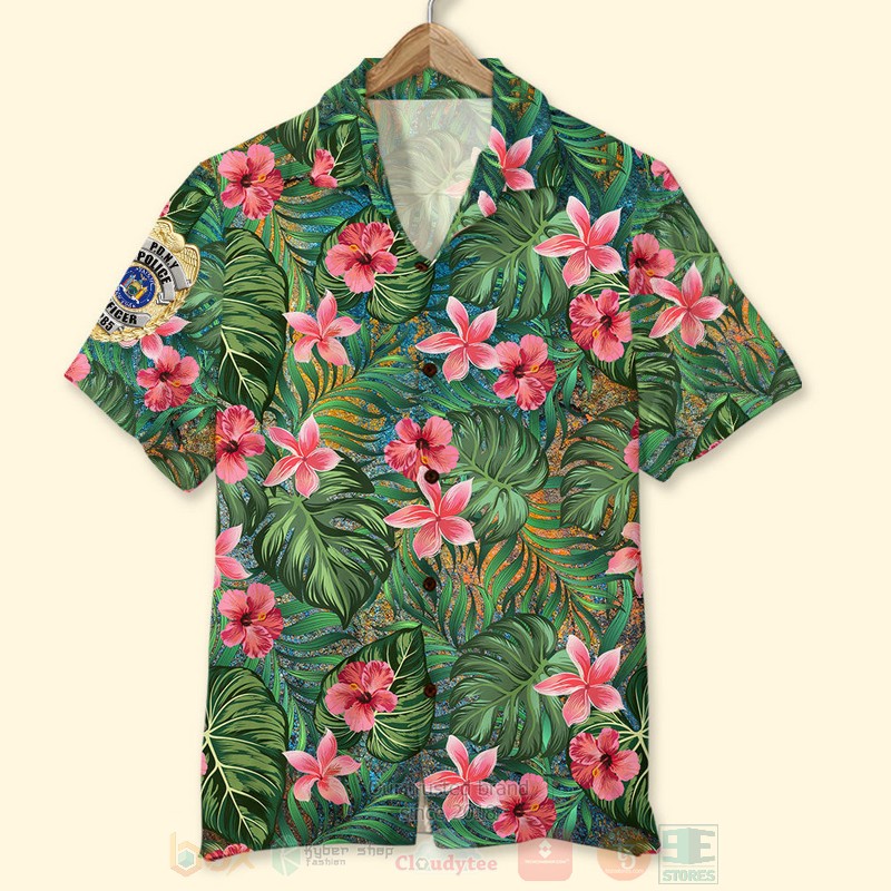 Police_Badge_Floral_Custom_Number_Hawaiian_Shirt