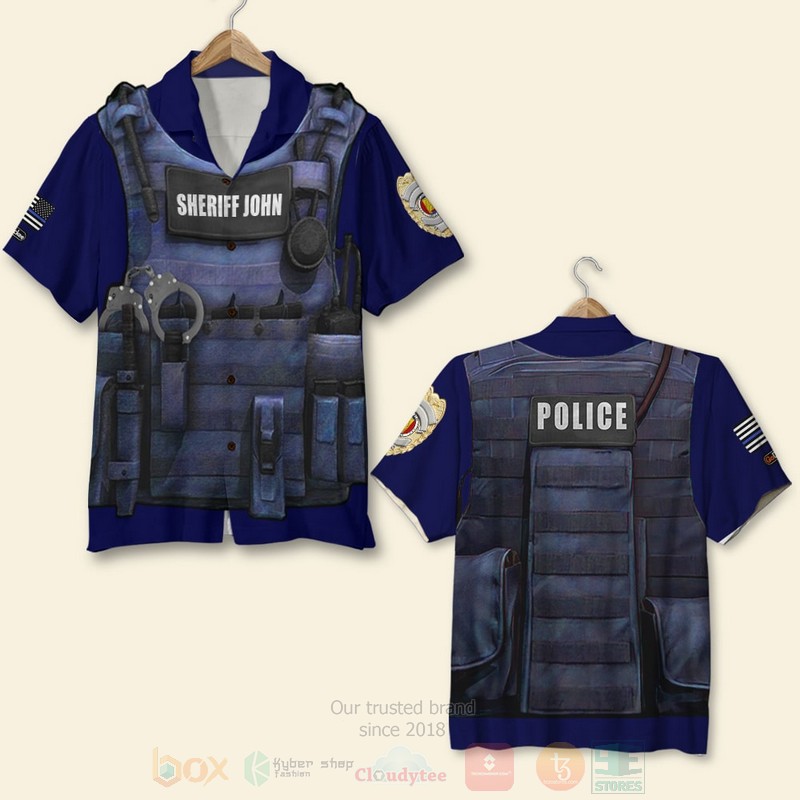 Police_Bulletproof_Clothing_Design_Custom_Name_Hawaiian_Shirt