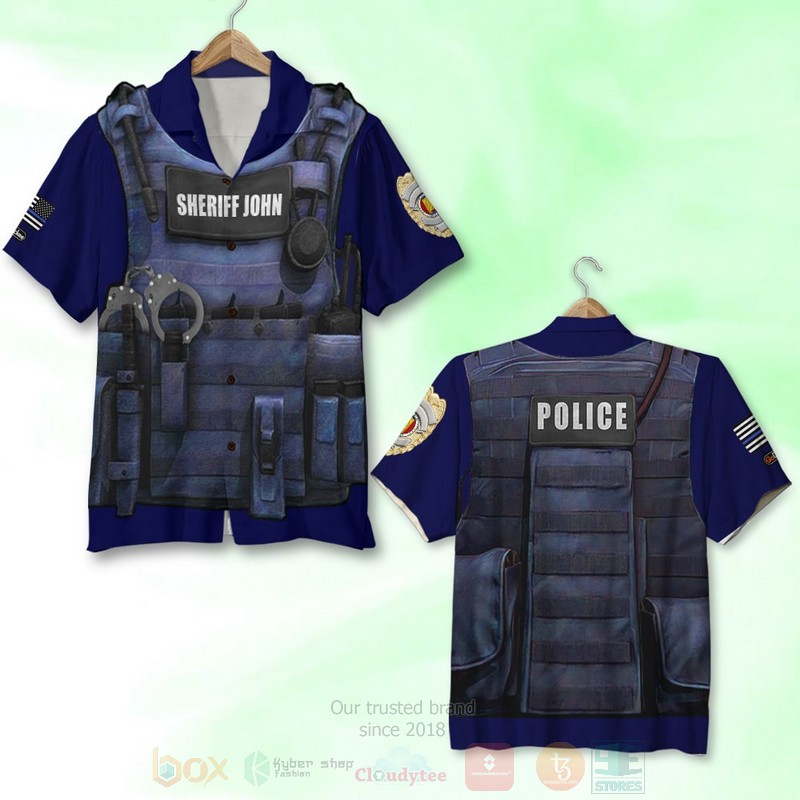 Police_Bulletproof_Clothing_Design_Custom_Name_Hawaiian_Shirt_1