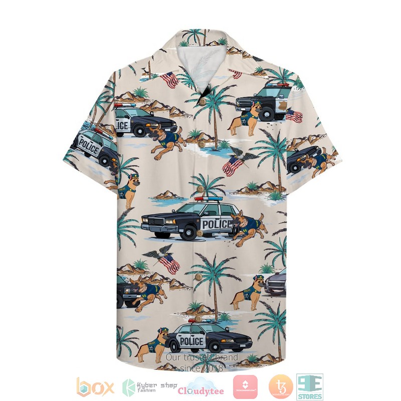 Police_car_and_police_dog_Hawaiian_Shirt