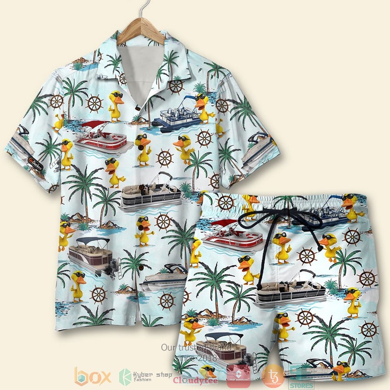 Pontoon_Duck_Palm_Tree_Pattern_Hawaiian_Shirt_Short