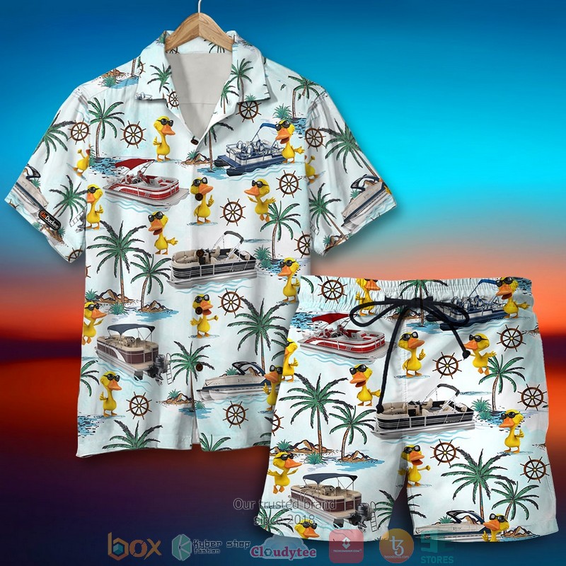 Pontoon_Duck_Palm_Tree_Pattern_Hawaiian_Shirt_Short_1_2_3