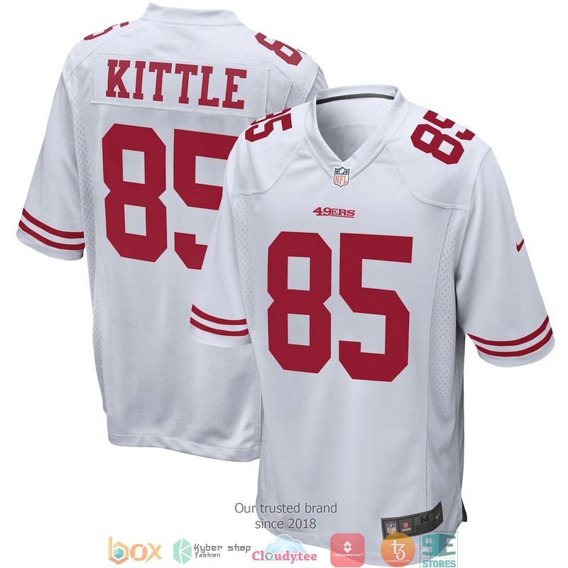 San_Francisco_49ers_George_Kittle_85_White_Football_Jersey