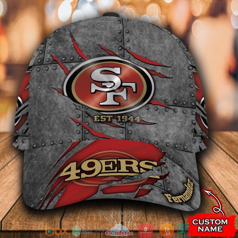 San_Francisco_49ers_Luxury_NFL_Grey_Custom_Name_Cap