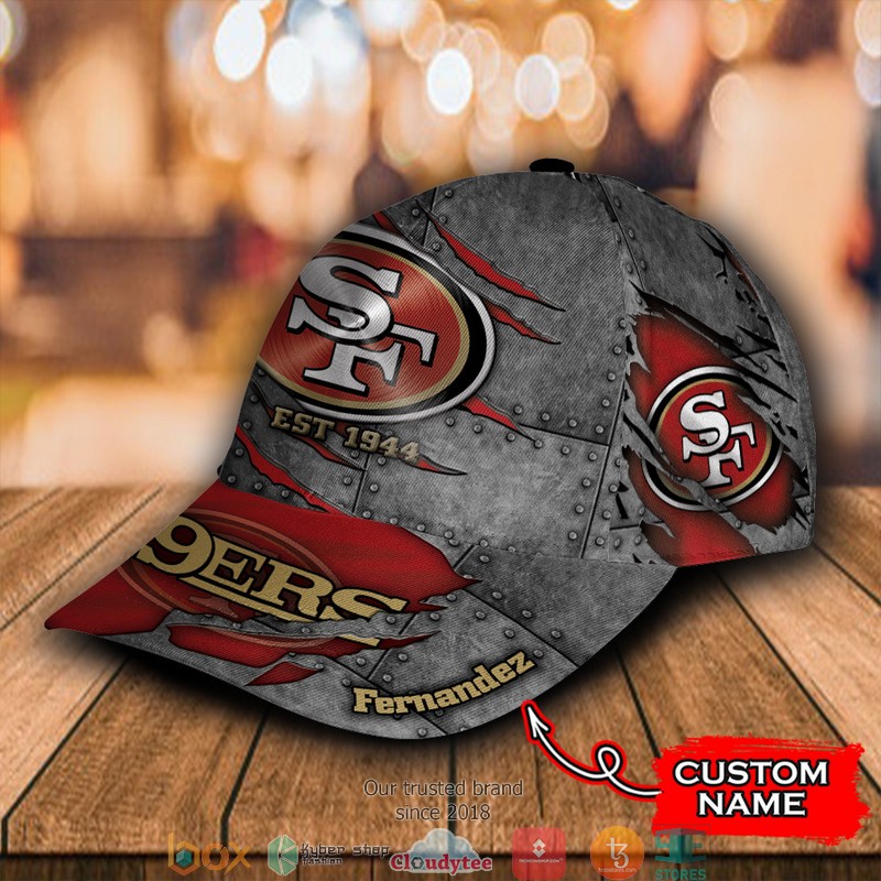 San_Francisco_49ers_Luxury_NFL_Grey_Custom_Name_Cap_1_2