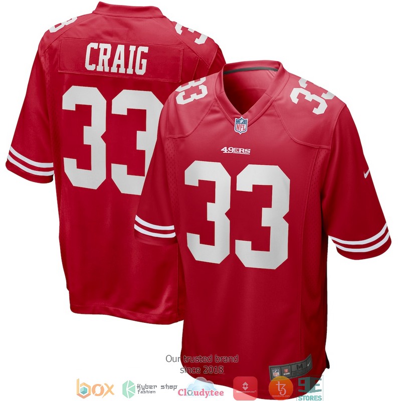 San_Francisco_49ers_Roger_Craig_Scarlet_33_Game_Retired_Football_Jersey