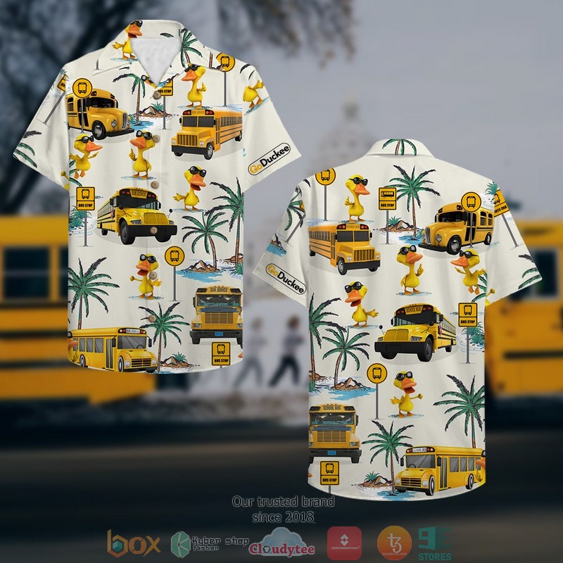 School_Bus_Drive_Duck_Pattern_Hawaiian_Shirt_1