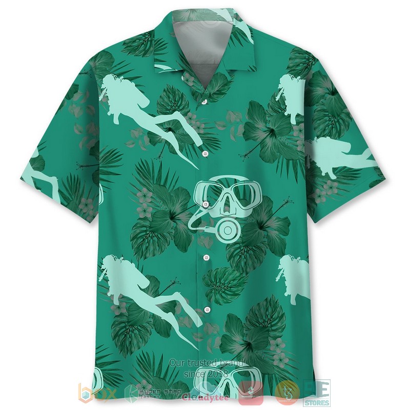 Scuba_Diving_Kelly_Green_Hawaiian_Shirt