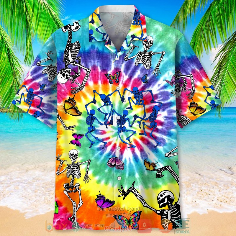 Skull_Dance_tie_dye_Hawaiian_Shirt_1