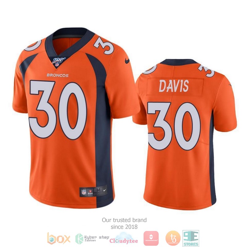 Terrell_Davis_Denver_Broncos_100th_Season_Orange_Football_Jersey