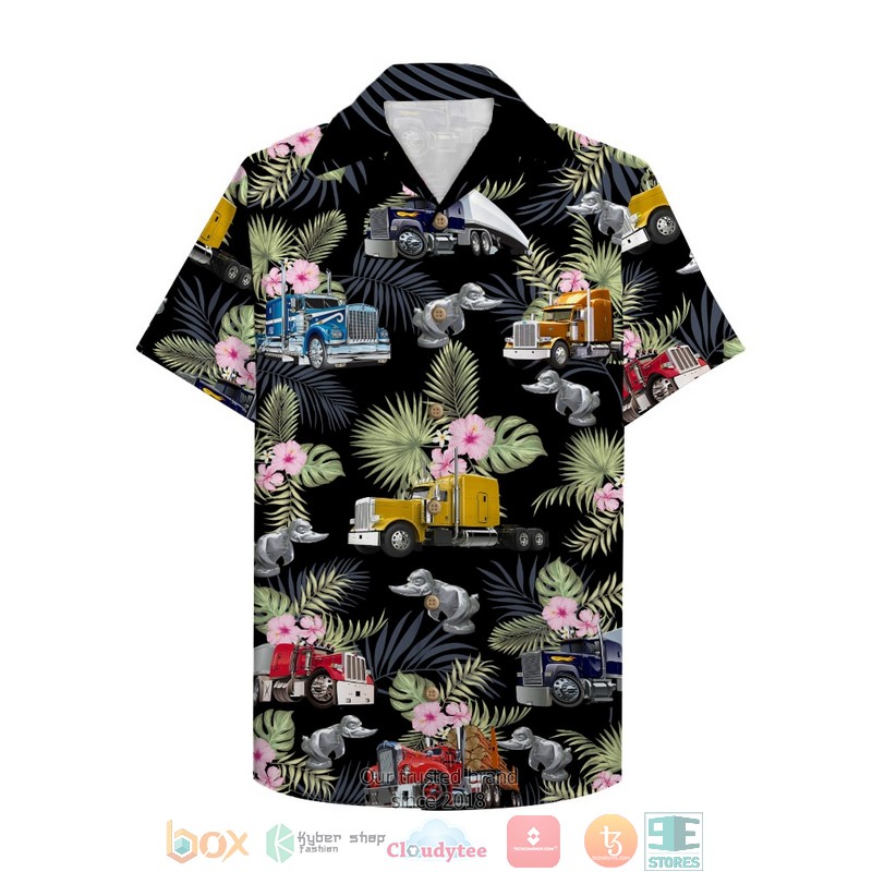 Trucker_Semitruck_pattern_Hawaiian_Shirt