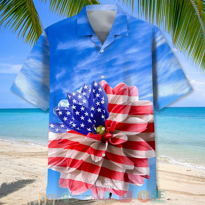 USA_flag_Flower_Hawaiian_Shirt_1