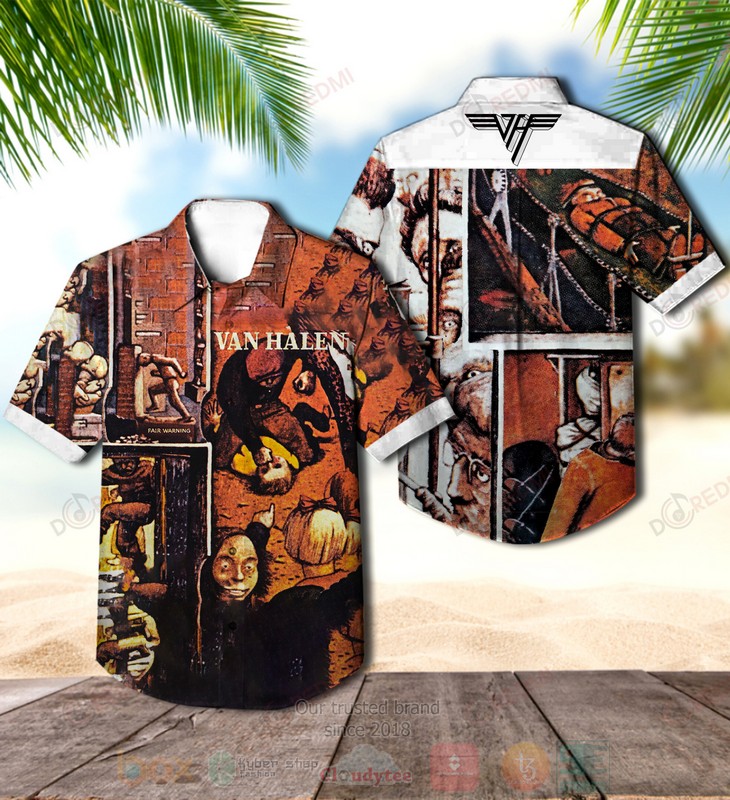 Van_Halen_Fair_Warning_Album_Brown_Hawaiian_Shirt