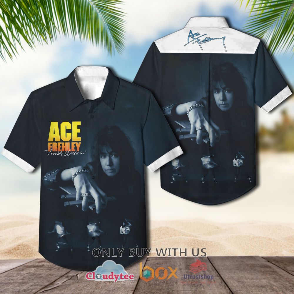 Ace Frehley Trouble Walkin' 1989 Casual Hawaiian Shirt 1
