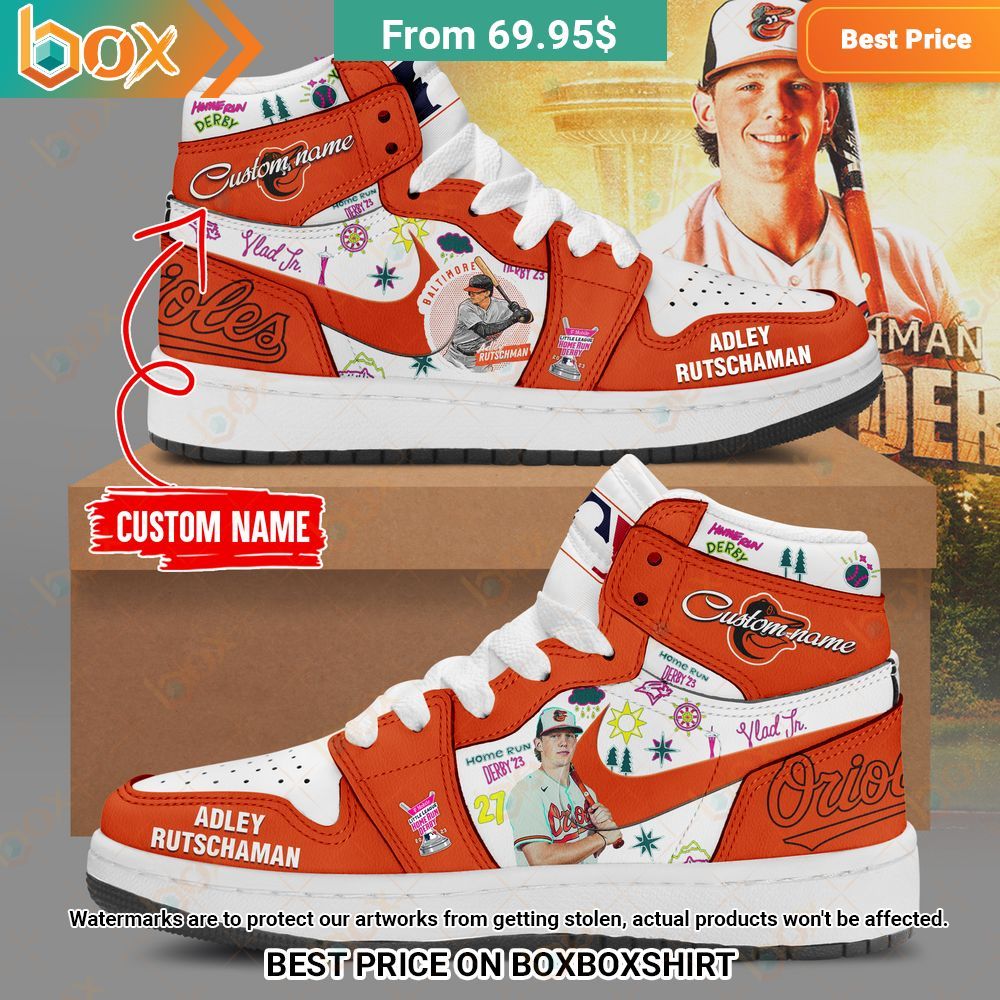 Adley Rutschman Baltimore Orioles MLB Custom Air Jordan High Top Shoes 1