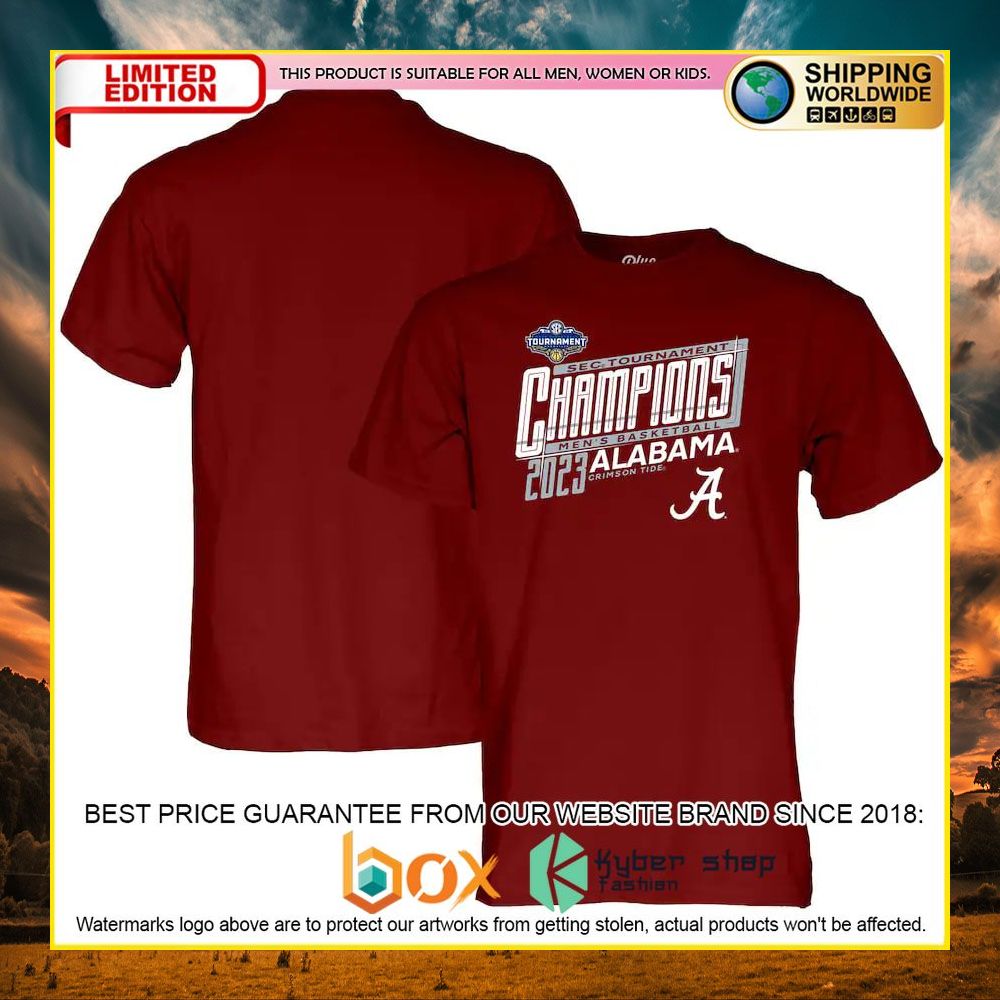 NEW Alabama Crimson Tide 2023 SEC Men’s Basketball Conference Tournament Champions 3D Hoodie, Shirt 4