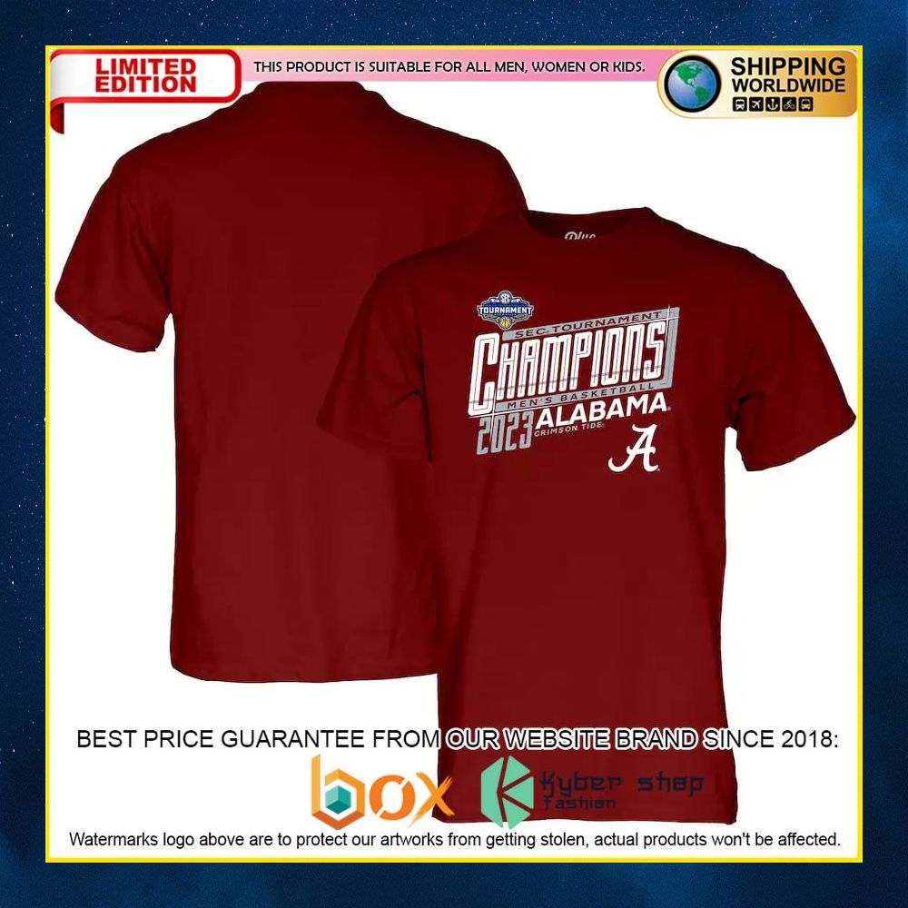 NEW Alabama Crimson Tide 2023 SEC Men’s Basketball Conference Tournament Champions 3D Hoodie, Shirt 6
