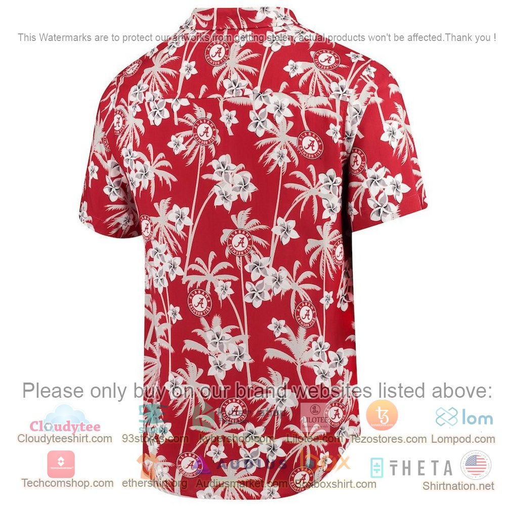 HOT Alabama Crimson Tide Crimson College Floral Button-Up Hawaii Shirt 3