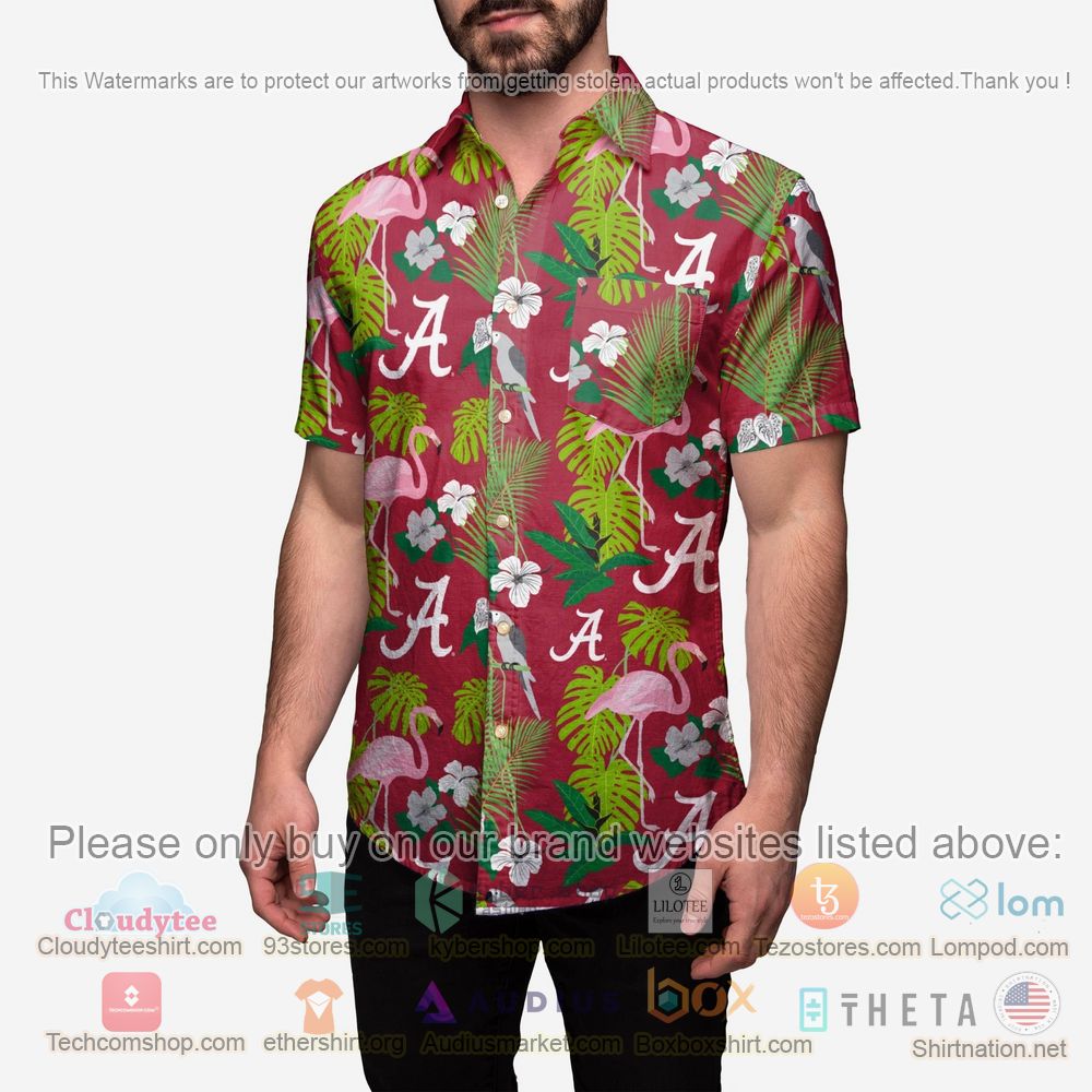 HOT Alabama Crimson Tide Floral Button-Up Hawaii Shirt 2