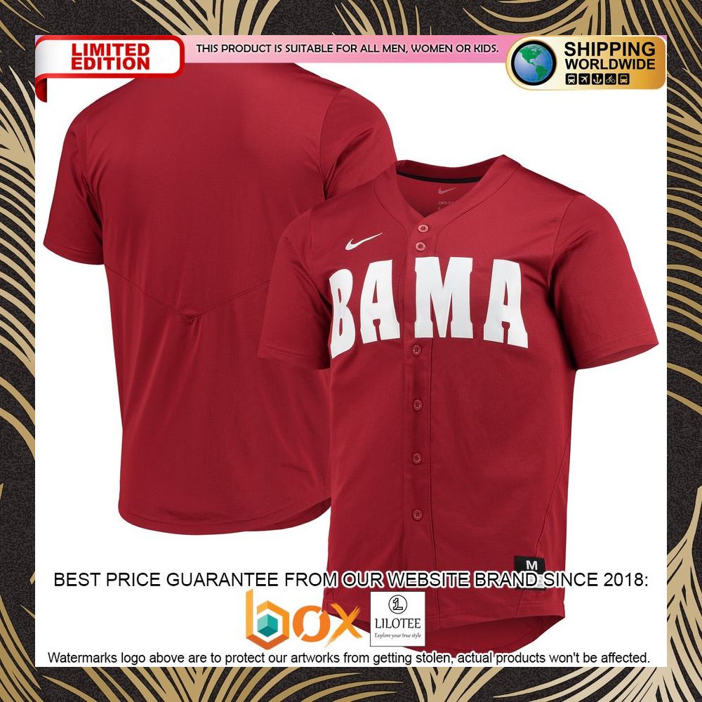 NEW Alabama Crimson Tide Replica Crimson Baseball Jersey 11