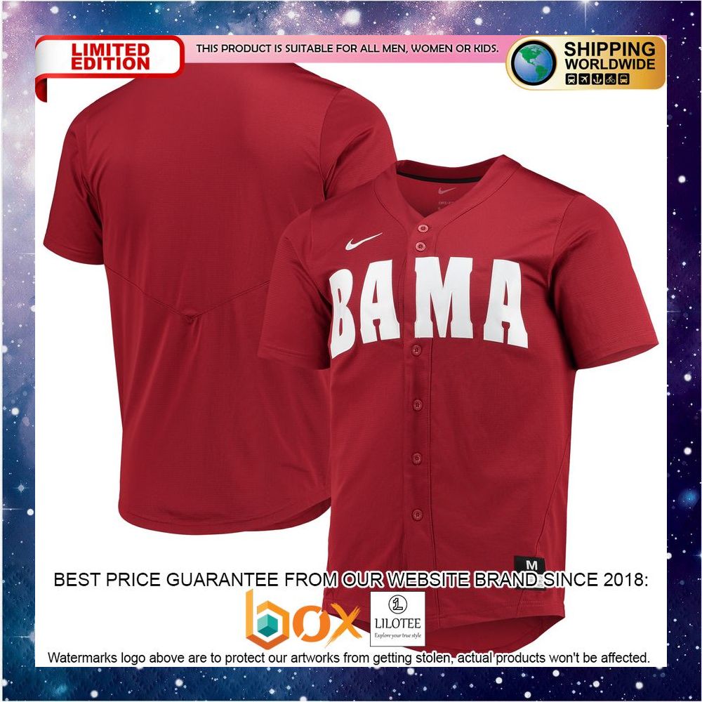 NEW Alabama Crimson Tide Replica Crimson Baseball Jersey 5