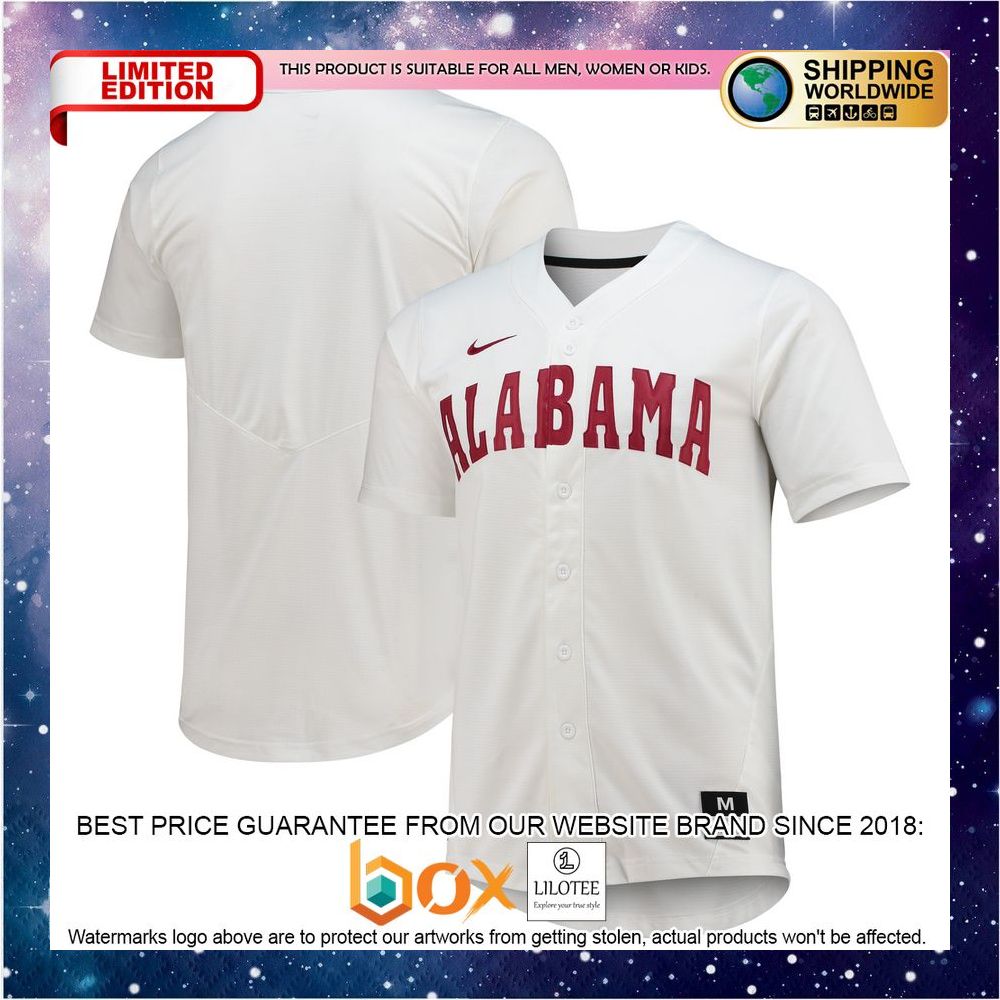 NEW Alabama Crimson Tide Replica White Baseball Jersey 1
