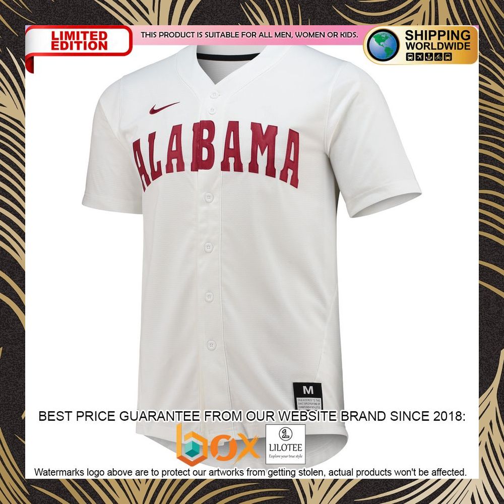 NEW Alabama Crimson Tide Replica White Baseball Jersey 7