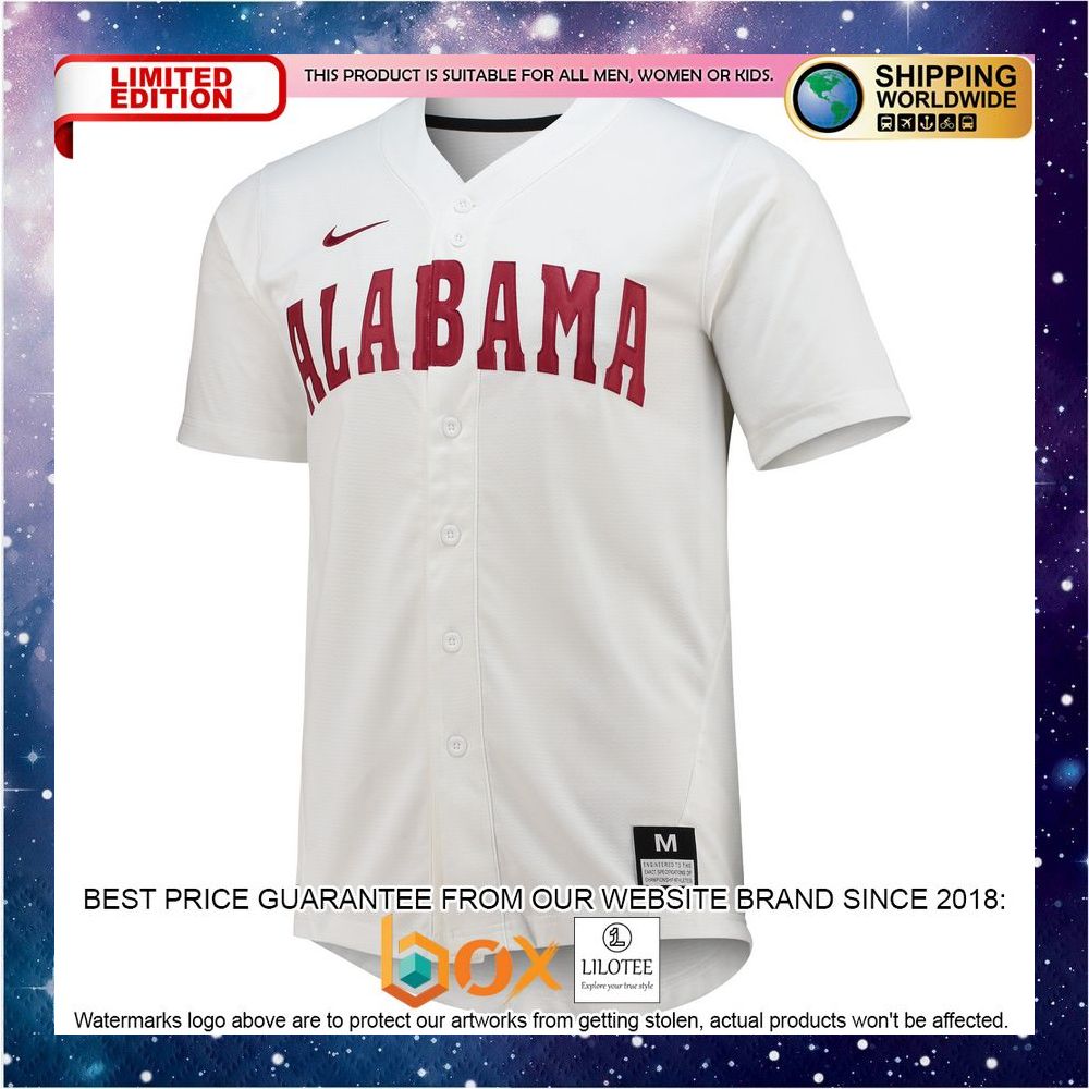 NEW Alabama Crimson Tide Replica White Baseball Jersey 2