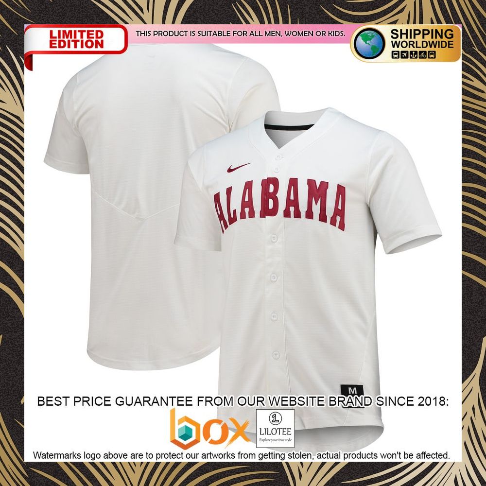 NEW Alabama Crimson Tide Replica White Baseball Jersey 9
