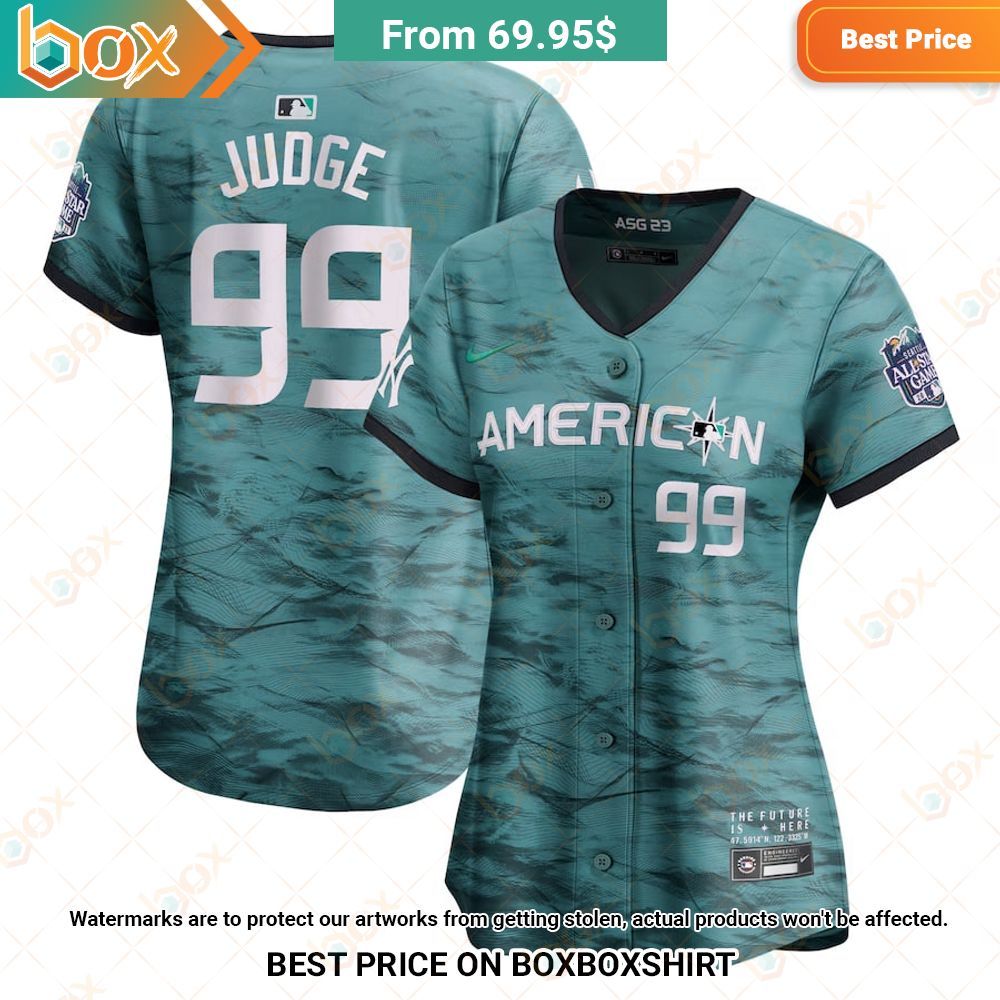 American League Aaron Judge Nike Teal 2023 MLB All-Star Game Baseball Jersey 4