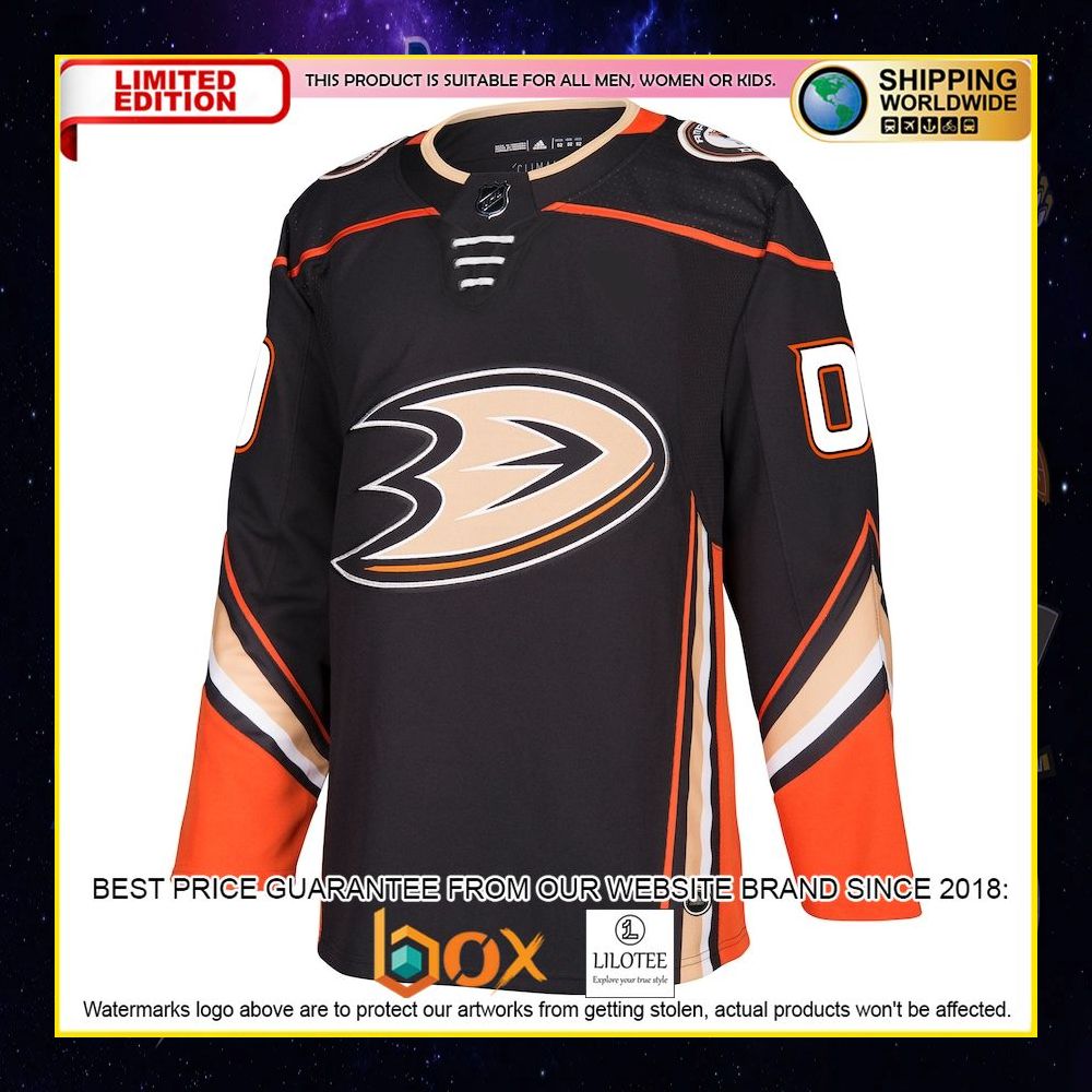 NEW Anaheim Ducks Adidas Custom Black Premium Hockey Jersey 5