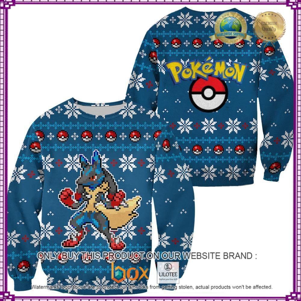 HOT Anime Pokemon Lucario Christmas 3D Hoodie, Sweater 14