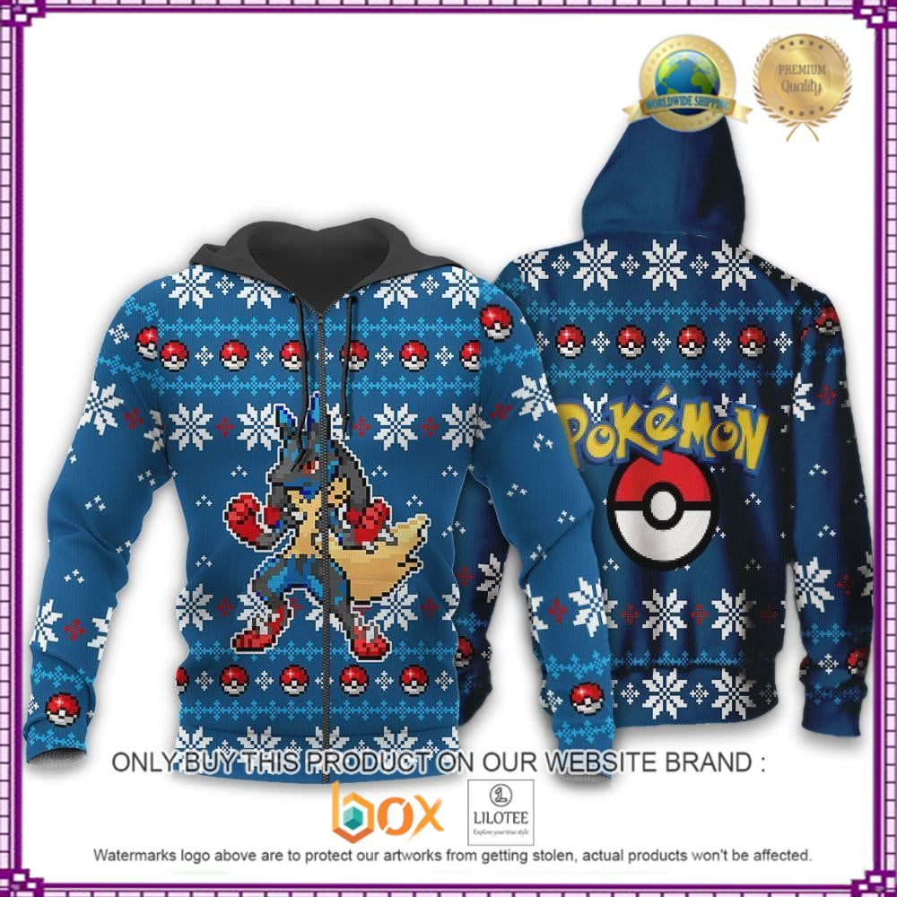 HOT Anime Pokemon Lucario Christmas 3D Hoodie, Sweater 15