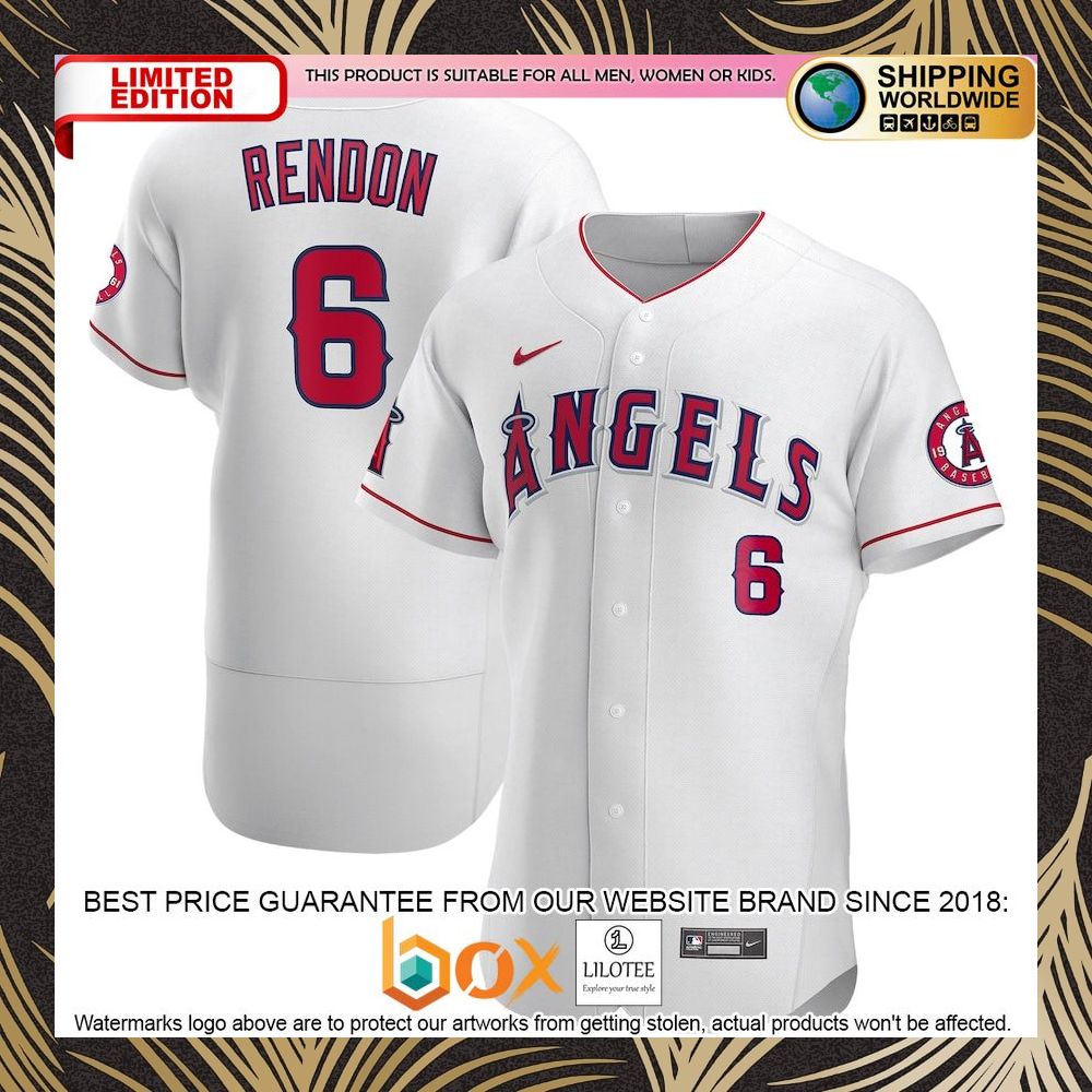 NEW Anthony Rendon Los Angeles Angels Authentic Player White Baseball Jersey 4
