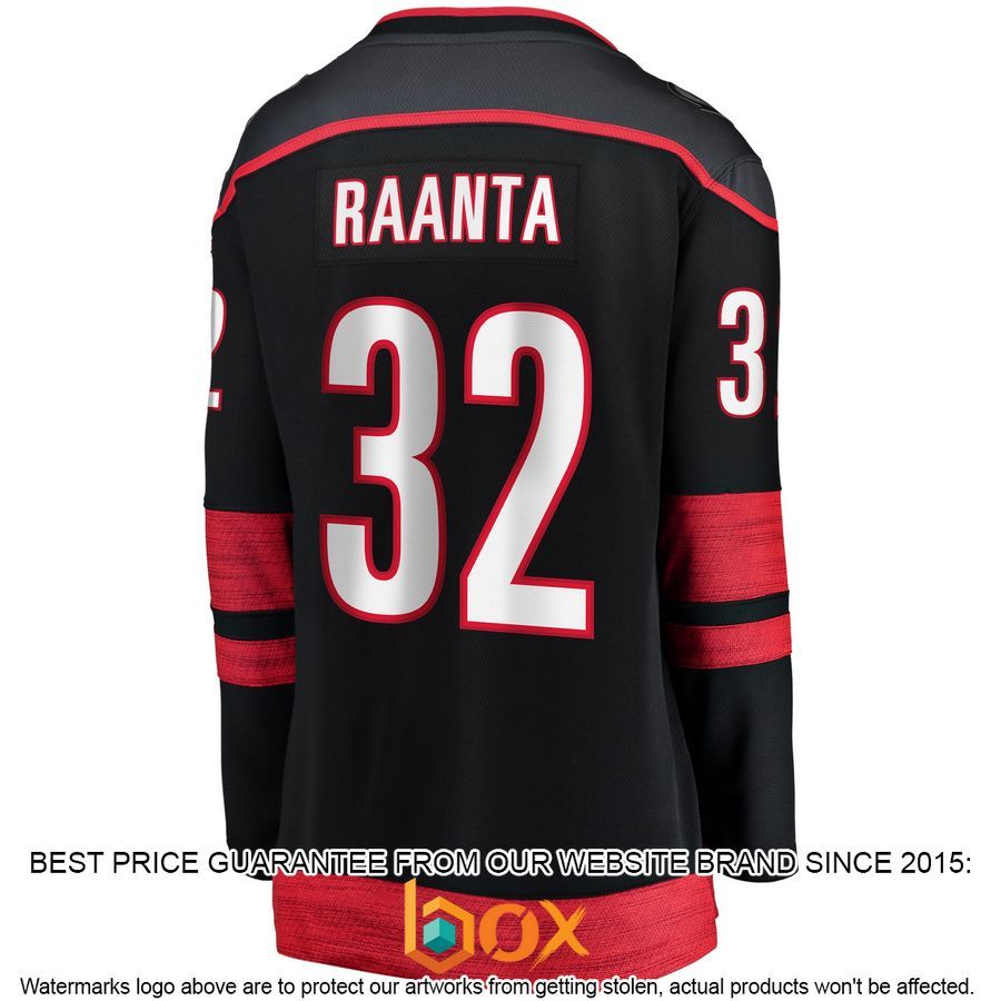 NEW Antti Raanta Carolina Hurricanes Women's Home Player Black Hockey Jersey 3