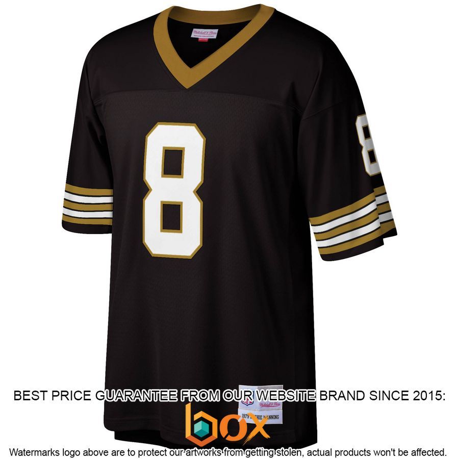 NEW Archie Manning New Orleans Saints Mitchell & Ness Legacy Replica Black Football Jersey 9