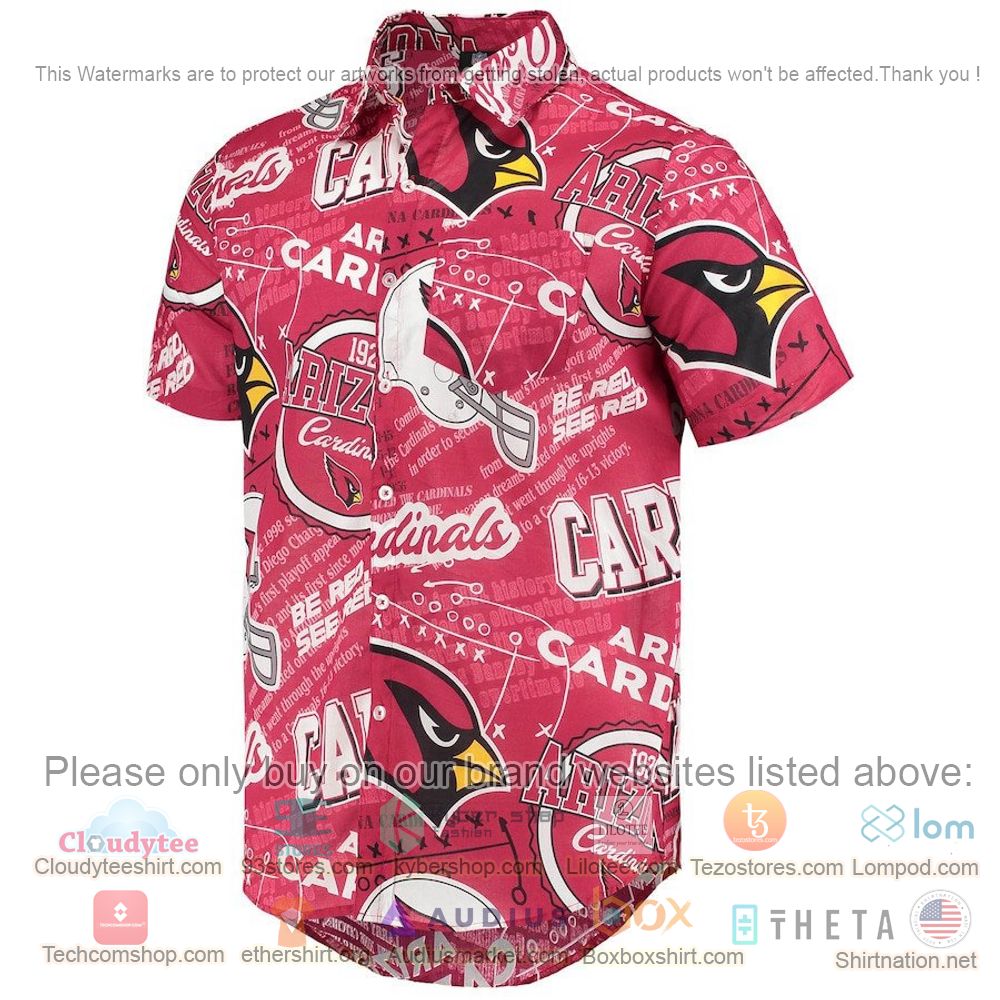 HOT Arizona Cardinals Cardinal Button-Up Hawaii Shirt 2