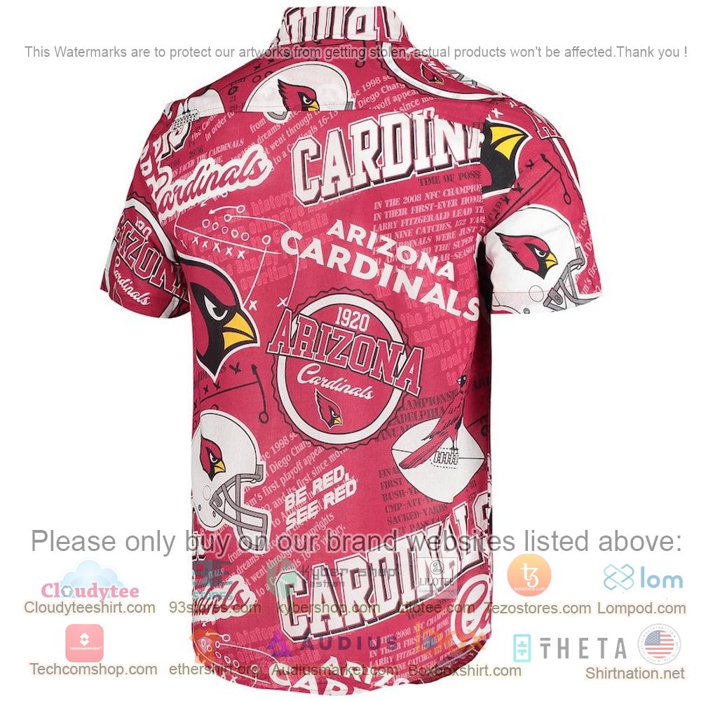 HOT Arizona Cardinals Cardinal Button-Up Hawaii Shirt 3