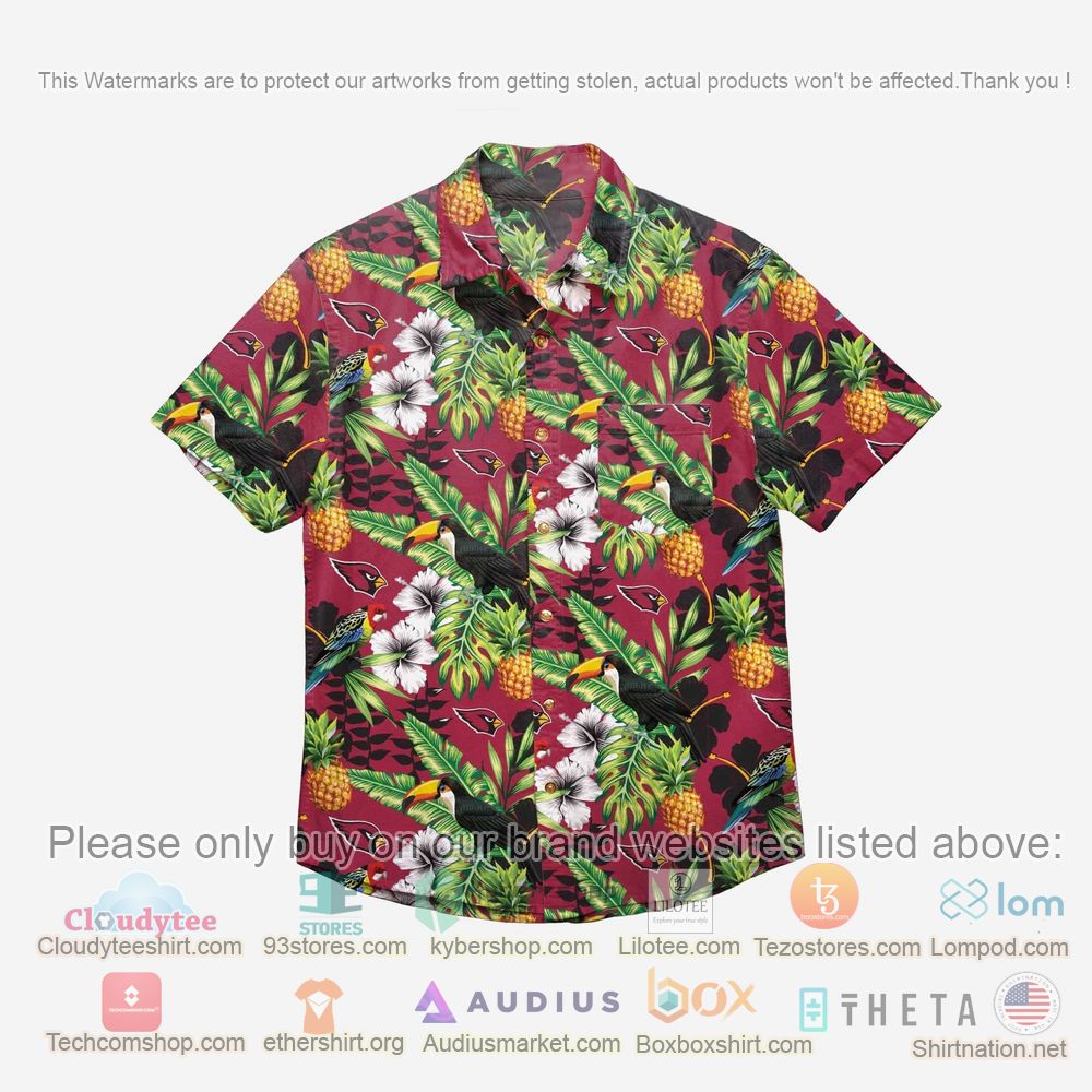 HOT Arizona Cardinals Floral Button-Up Hawaii Shirt 1