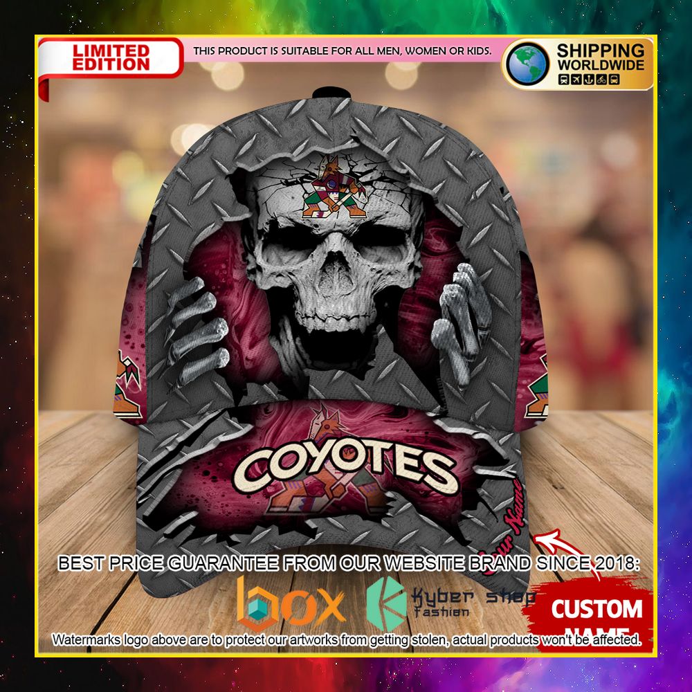 NEW Arizona Coyotes Custom Name NHL Skull Cap Hat 3
