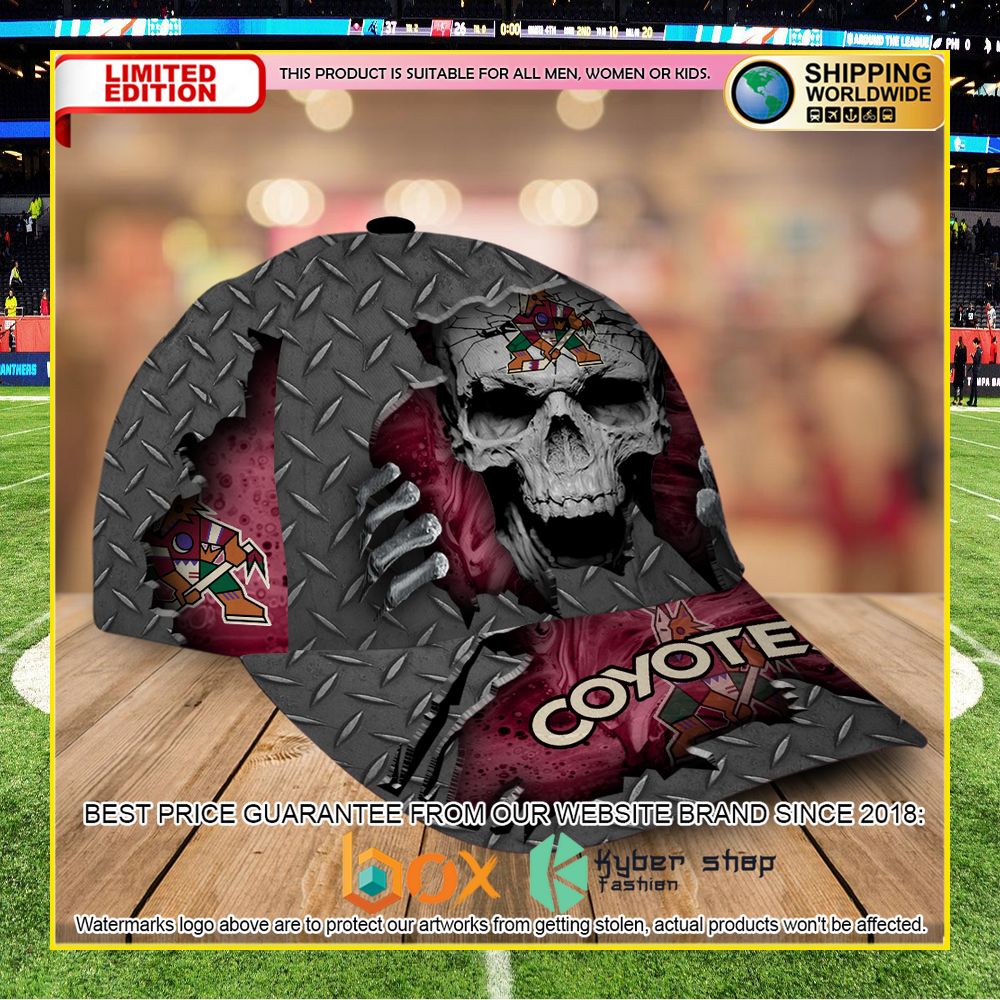 NEW Arizona Coyotes Custom Name NHL Skull Cap Hat 6