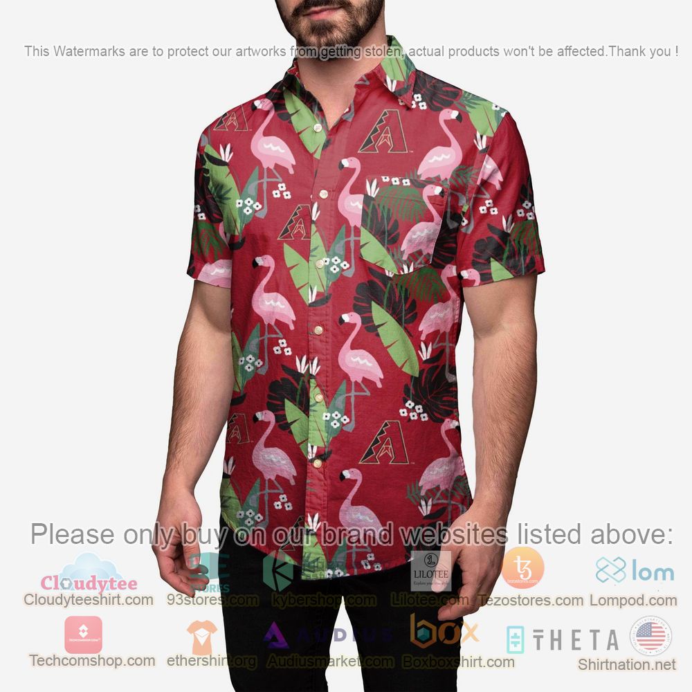 HOT Arizona Diamondbacks Floral Button-Up Hawaii Shirt 2